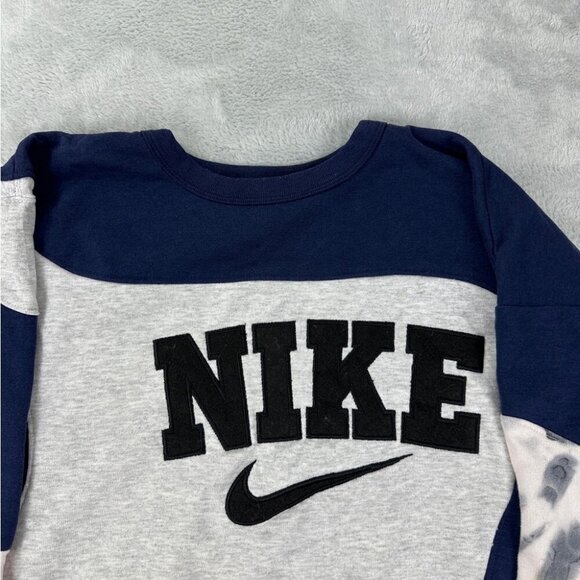 Nike Rework Crewneck - Navy Blue/Grey Tie-Dye - Size L (Fits Smaller) - Picture 11 of 12